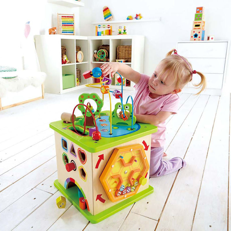 hape country critters wooden play cube
