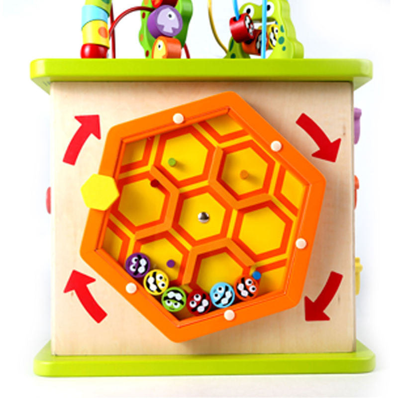 country critters wooden activity play cube by hape