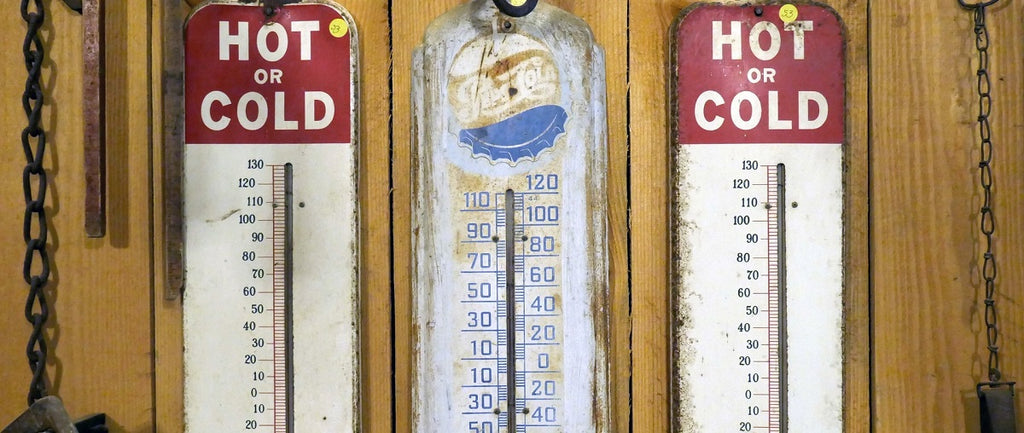 Three thermometers measuring temperature saying "HOT OR COLD"