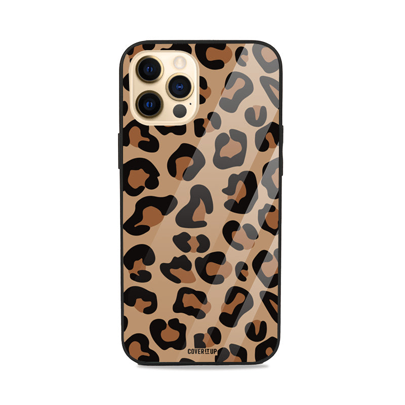 Brown Leopard Apple iPhone 13 Pro Glass Case