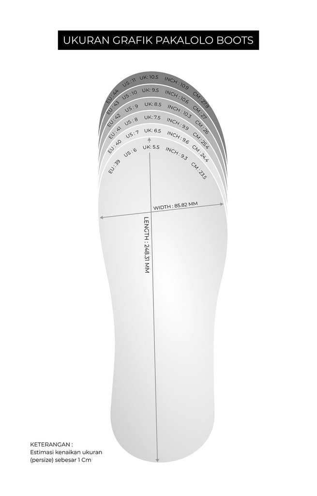 Size Chart Pakalolo Boots