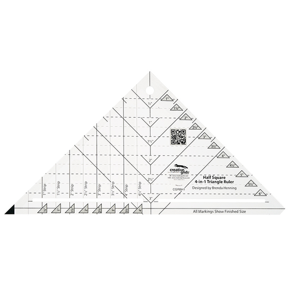 creative grids half square 4 in 1 triangle ruler