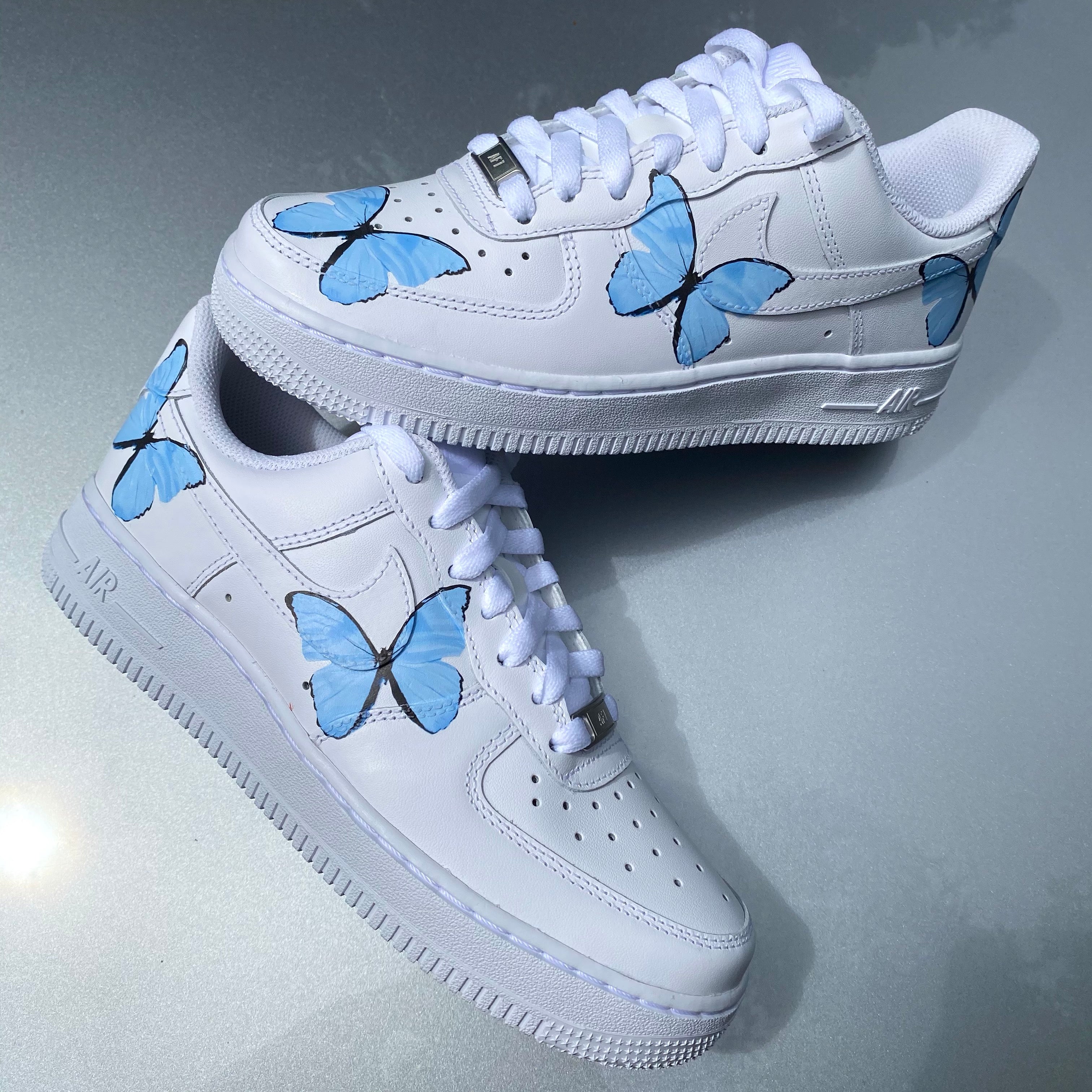 Pastel Blue Butterfly AF1 – The Custom Sneaker Co
