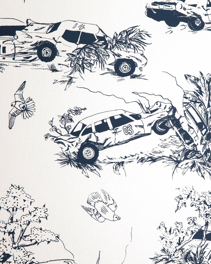 Trans Power Toile Black and White Wallpaper x Grant Shaffer  Voutsa