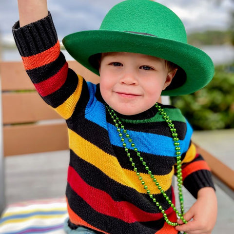 happy toddler on St. Patrick's Day