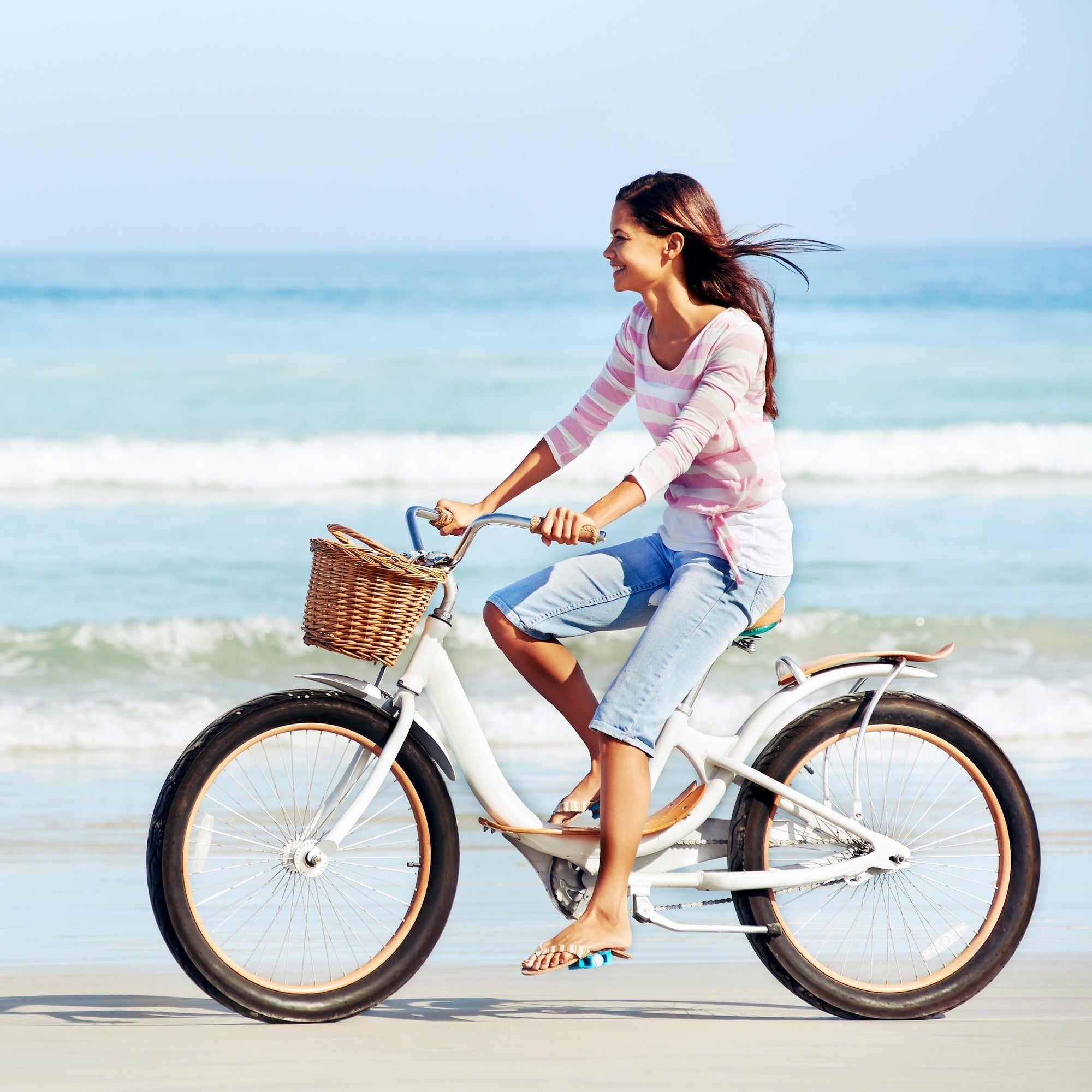 beach bike with basket