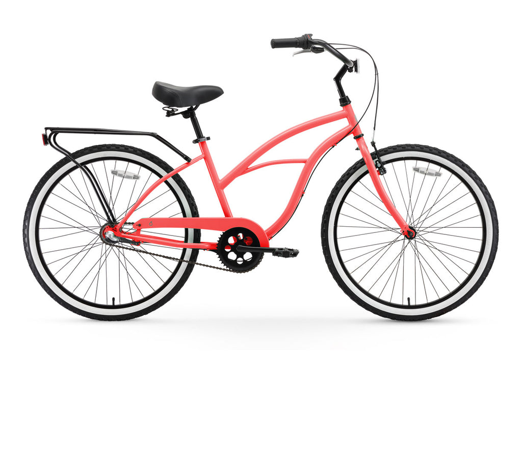 sixthreezero 26 inch 3 speed women's beach cruiser bicycle breathe