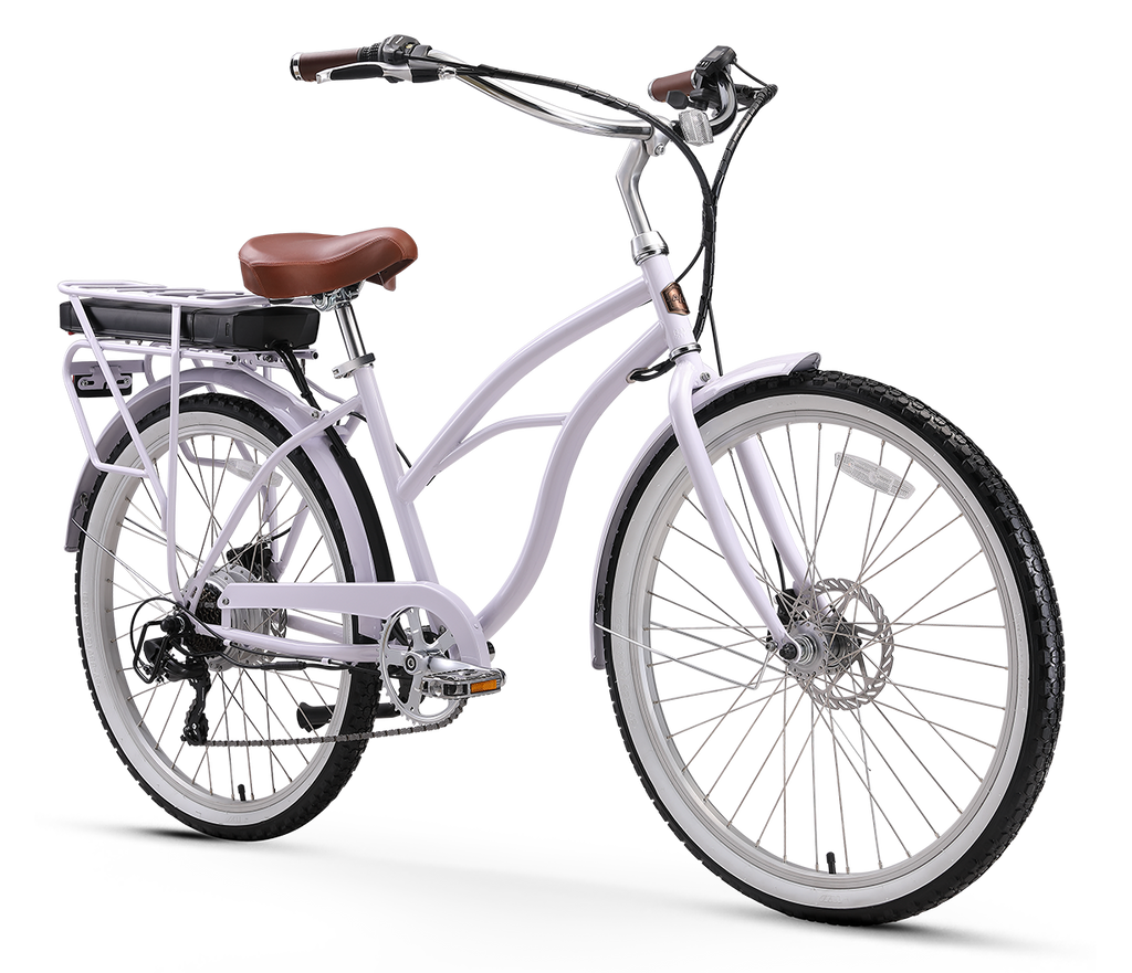 A/O Amelia Electric Beach Cruiser Bike 7-Speed 500W - Women's Lavender ...