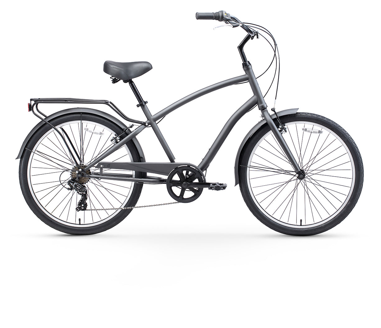 sixthreezero 26 inch men's 7 speed hybrid cruiser bicycle