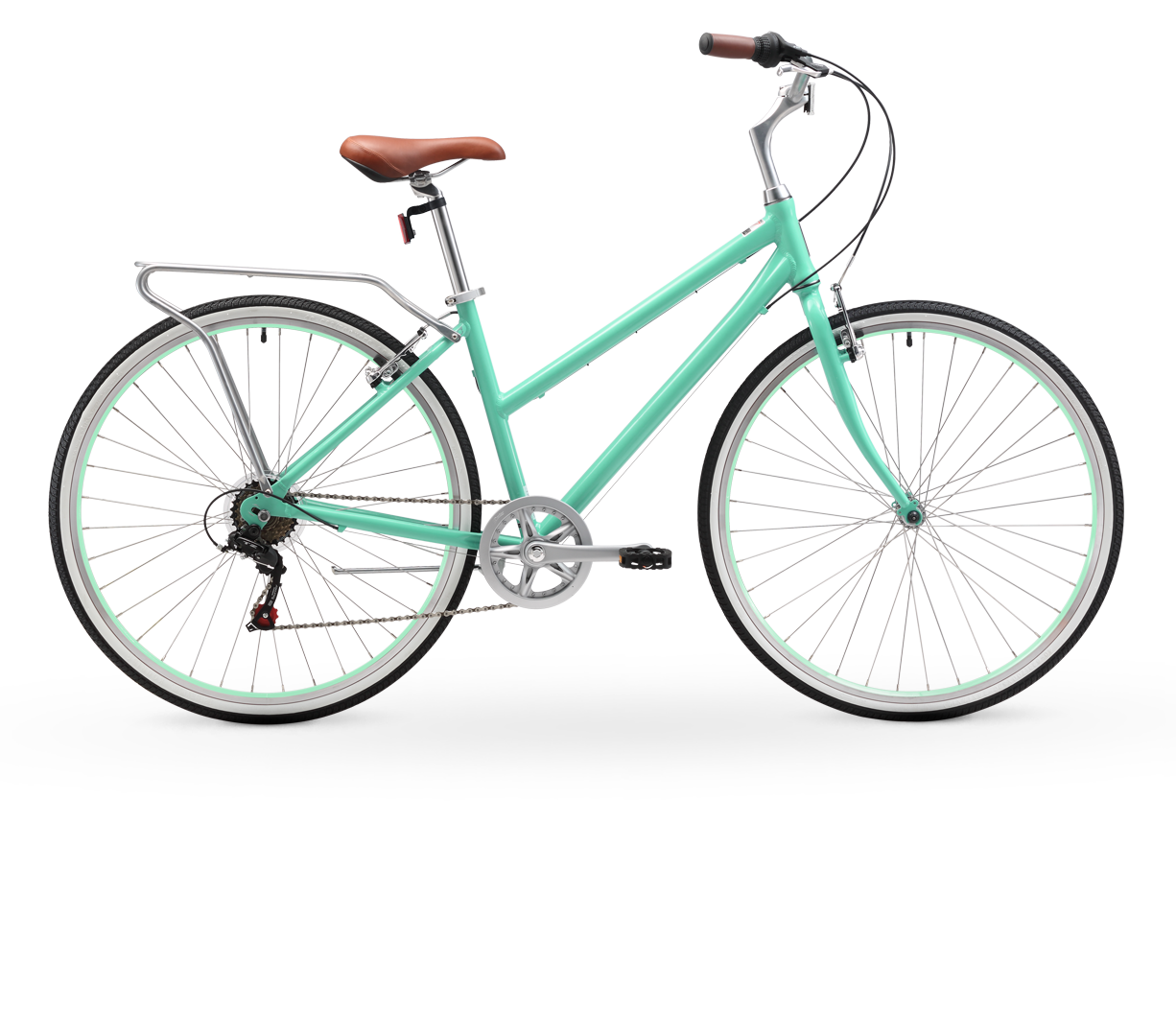 sixthreezero explore your range women's hybrid commuter bicycle with rear rack