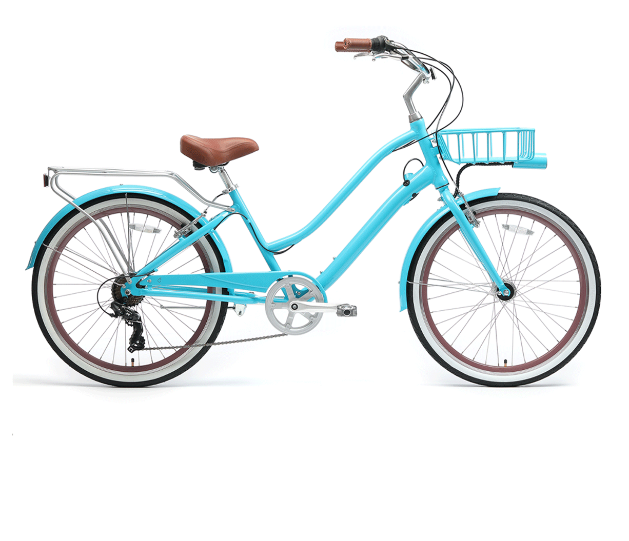 womens teal bike with basket