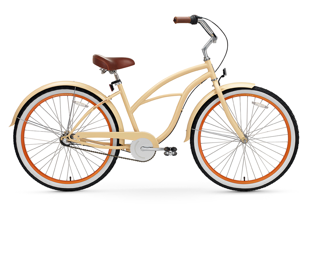 sixthreezero 26 inch 7 speed women's comfort beach cruiser bicycle