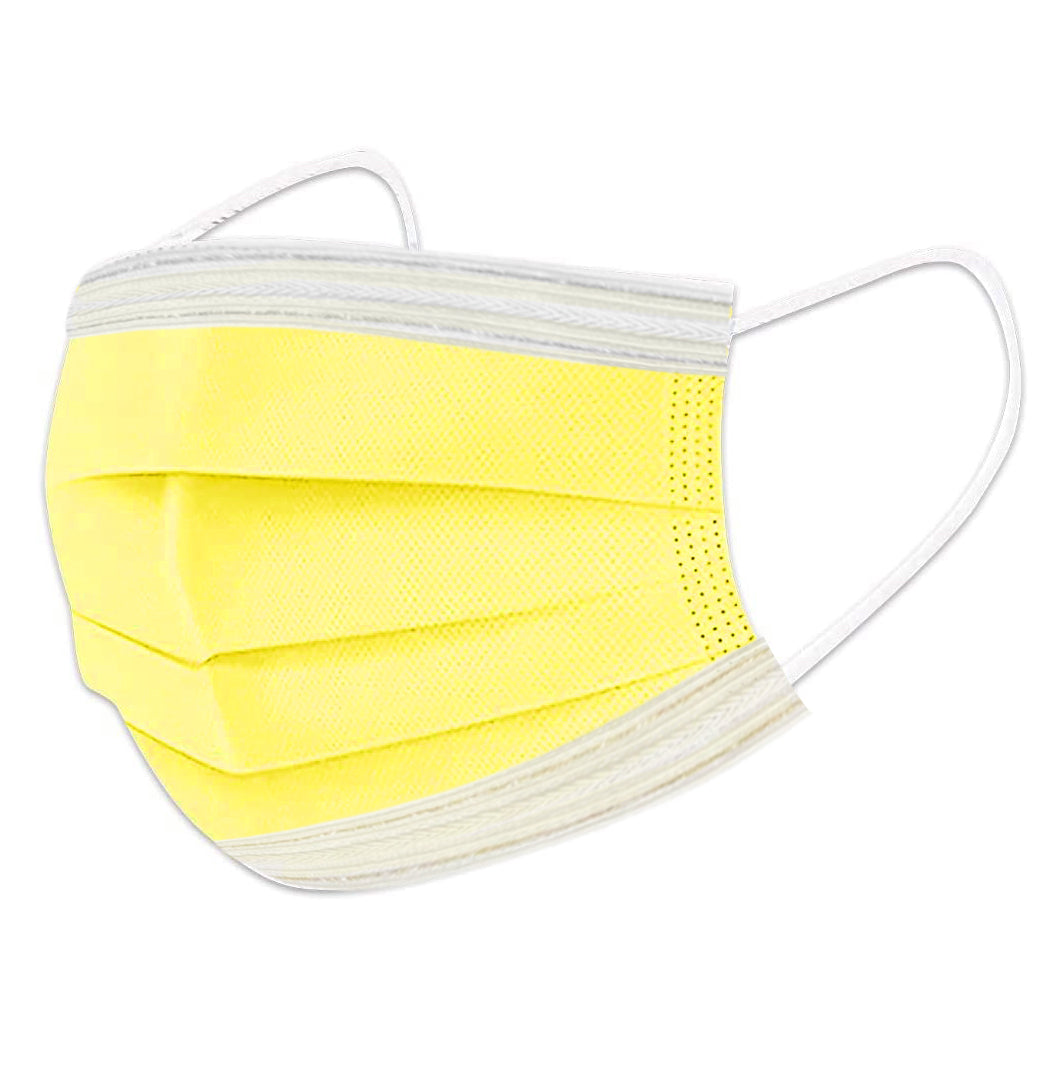 Yellow Shimmer  Women Disposable Face mask