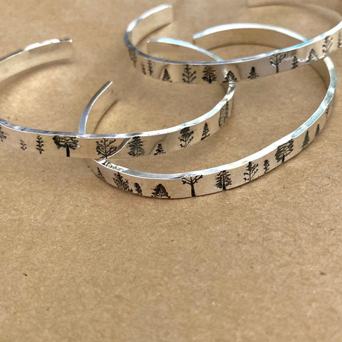 Cuff Bracelet with A Word of Your Choice in Silver Breathe