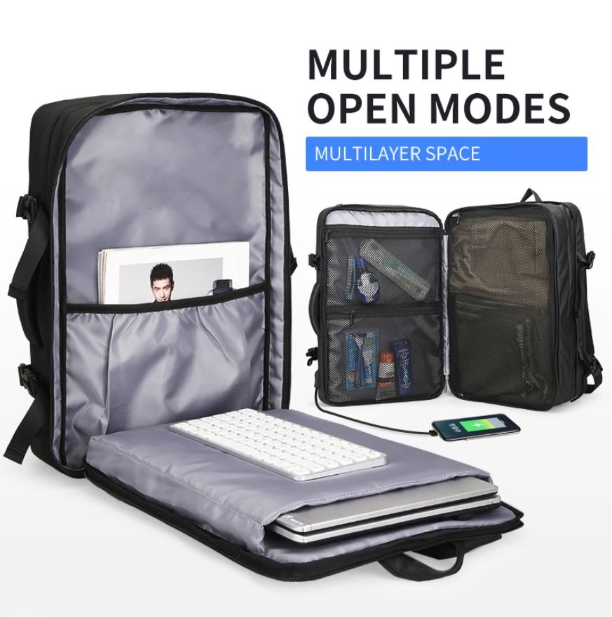 180 degree opening backpack