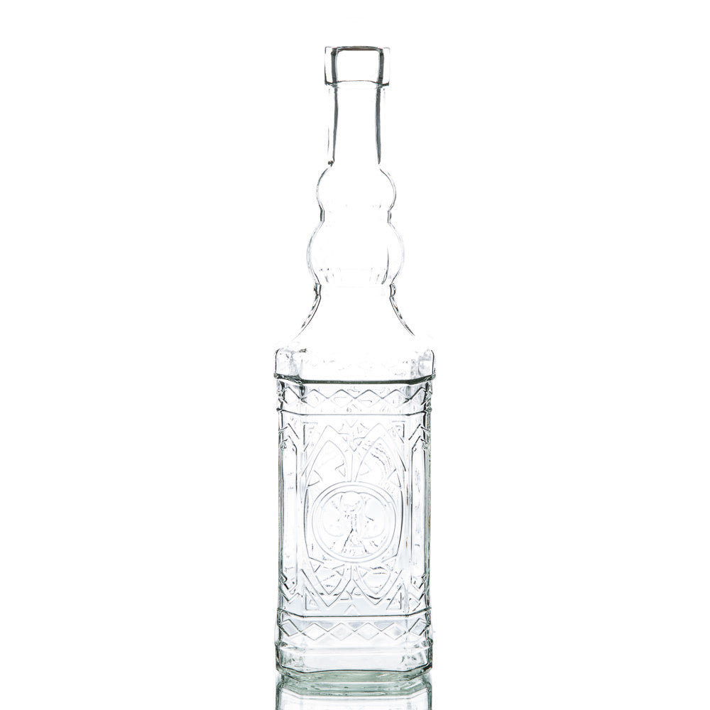 Clear Glass 6 oz. Pyramid Glass Bottle 7in