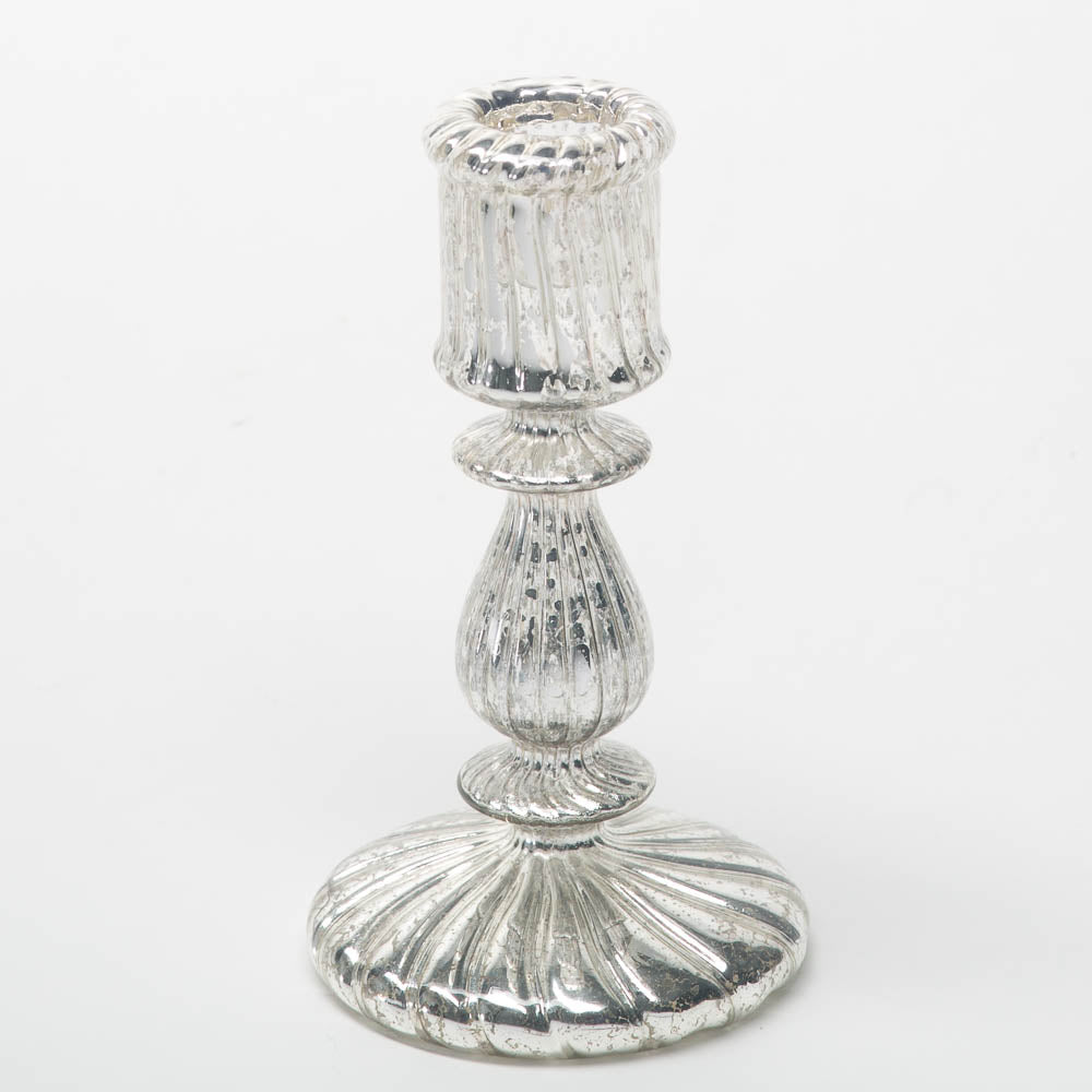 Richland Ribbed Unique Mercury Glass Taper Candle Holder 7 Save On