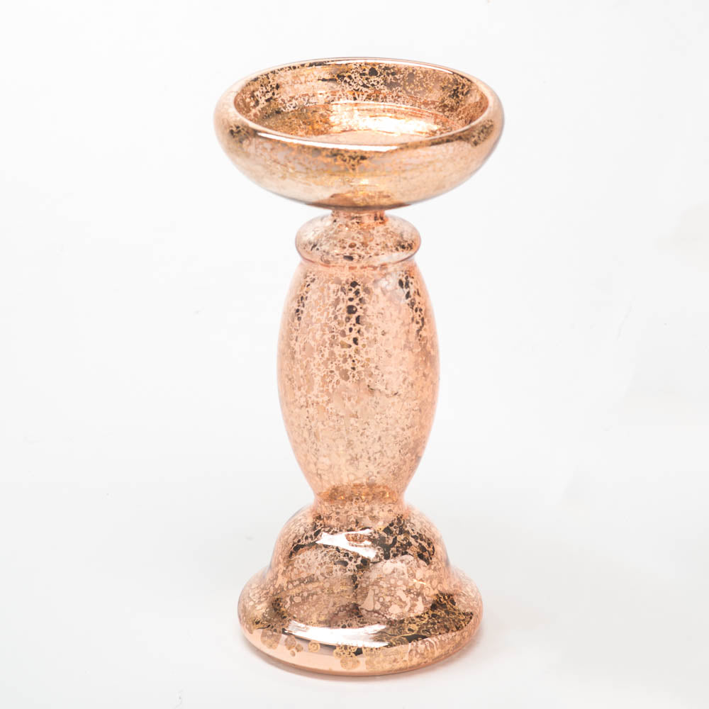 Richland 85” Unique Rose Gold Mercury Glass Pillar Candle Holder Save On Crafts