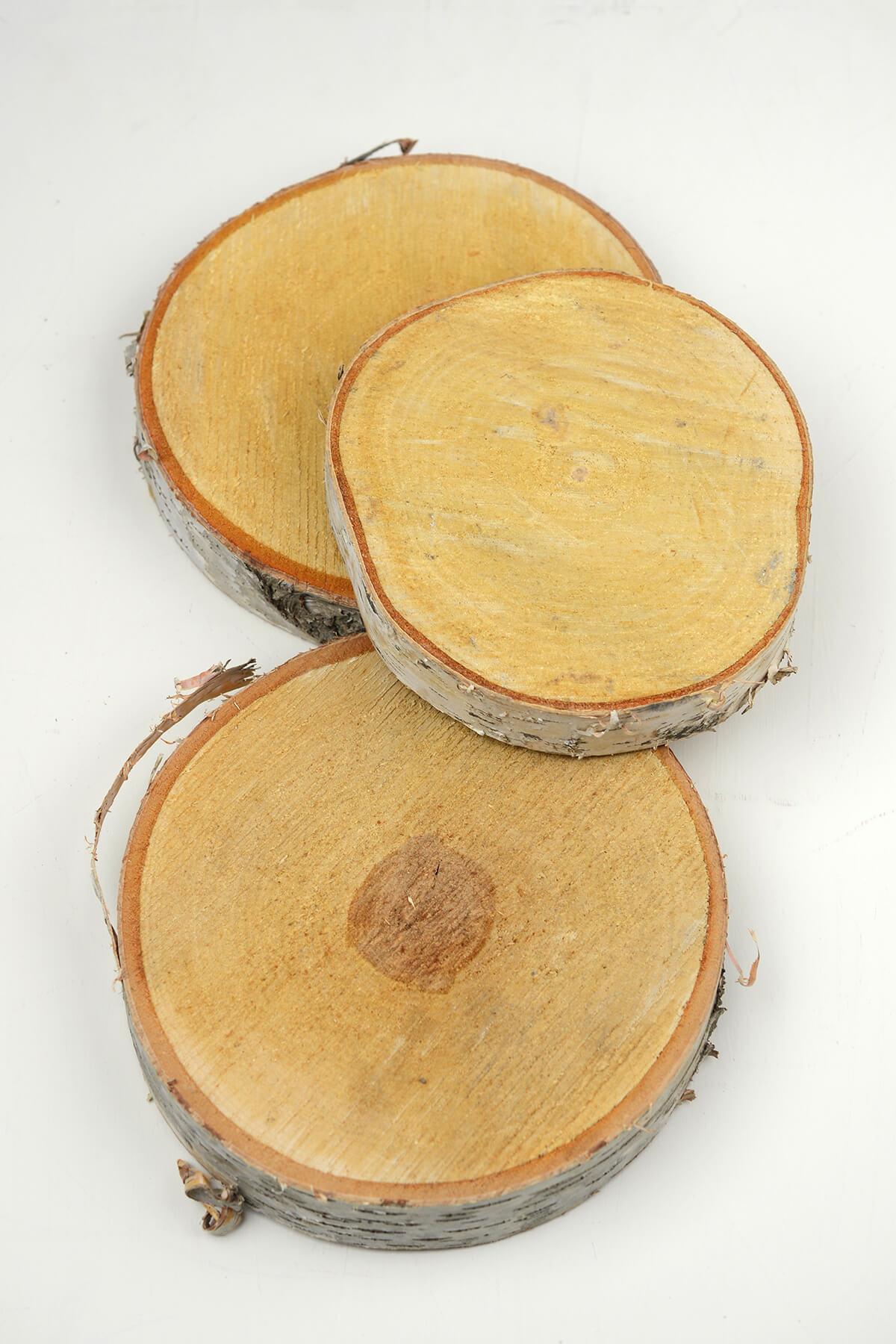 Wood 3.5 Wood Rounds Natural Thicken Slab With Bark - Temu