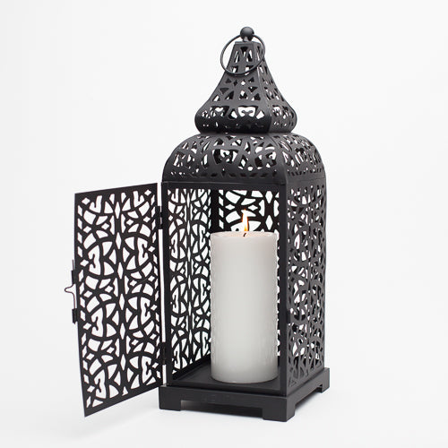 iHcrafts Moroccan Style Electric-Lantern LED Light Black Temple