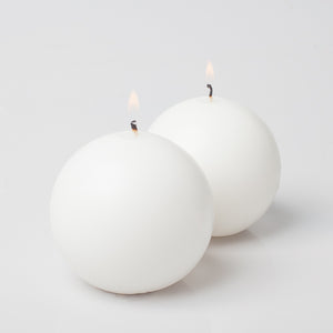 Richland Sphere Candle 3" White Set of 24