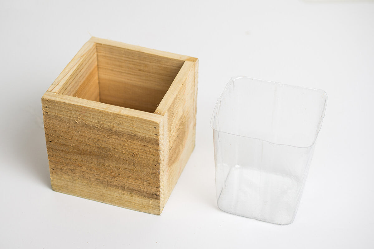 handmade wood planter boxes with liner 4in square