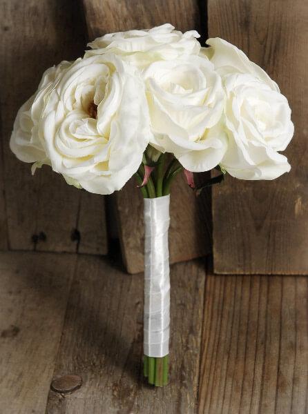 white rose bridesmaid bouquet