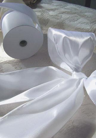 white satin wired ribbon