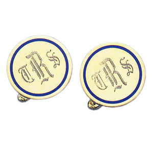 Engraved Monogram Cuff Links 24K Gold Plated