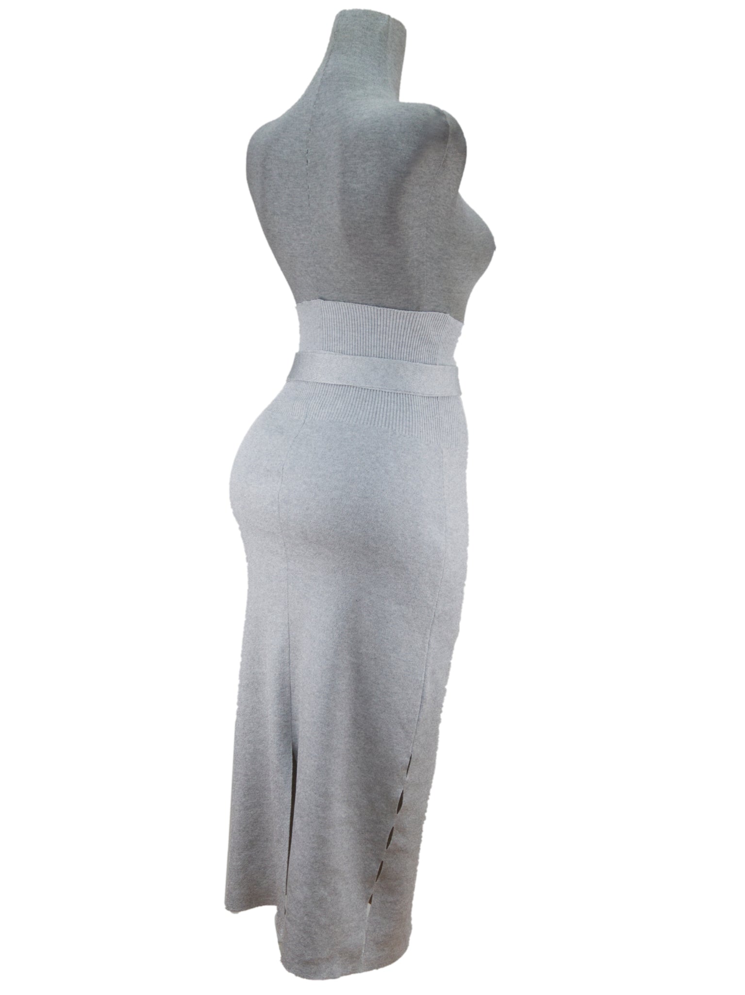 Falda maxi gris claro stretch – Verde Permuta