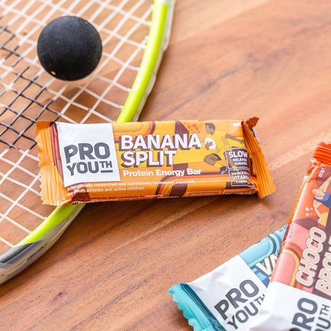 proyouth banana split chocolate brownie nutritional performance bar