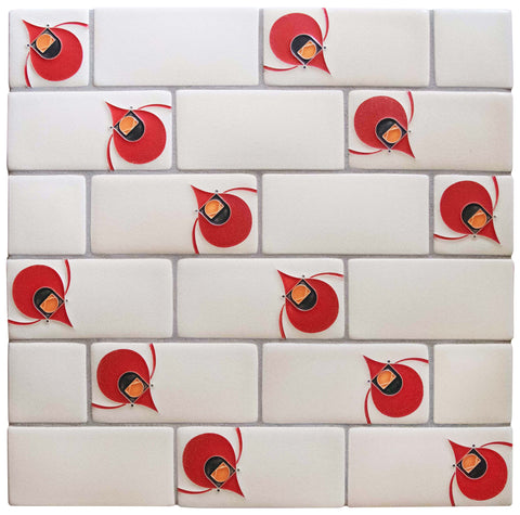 Charley Harper for Installation (Cream Cardinals)
