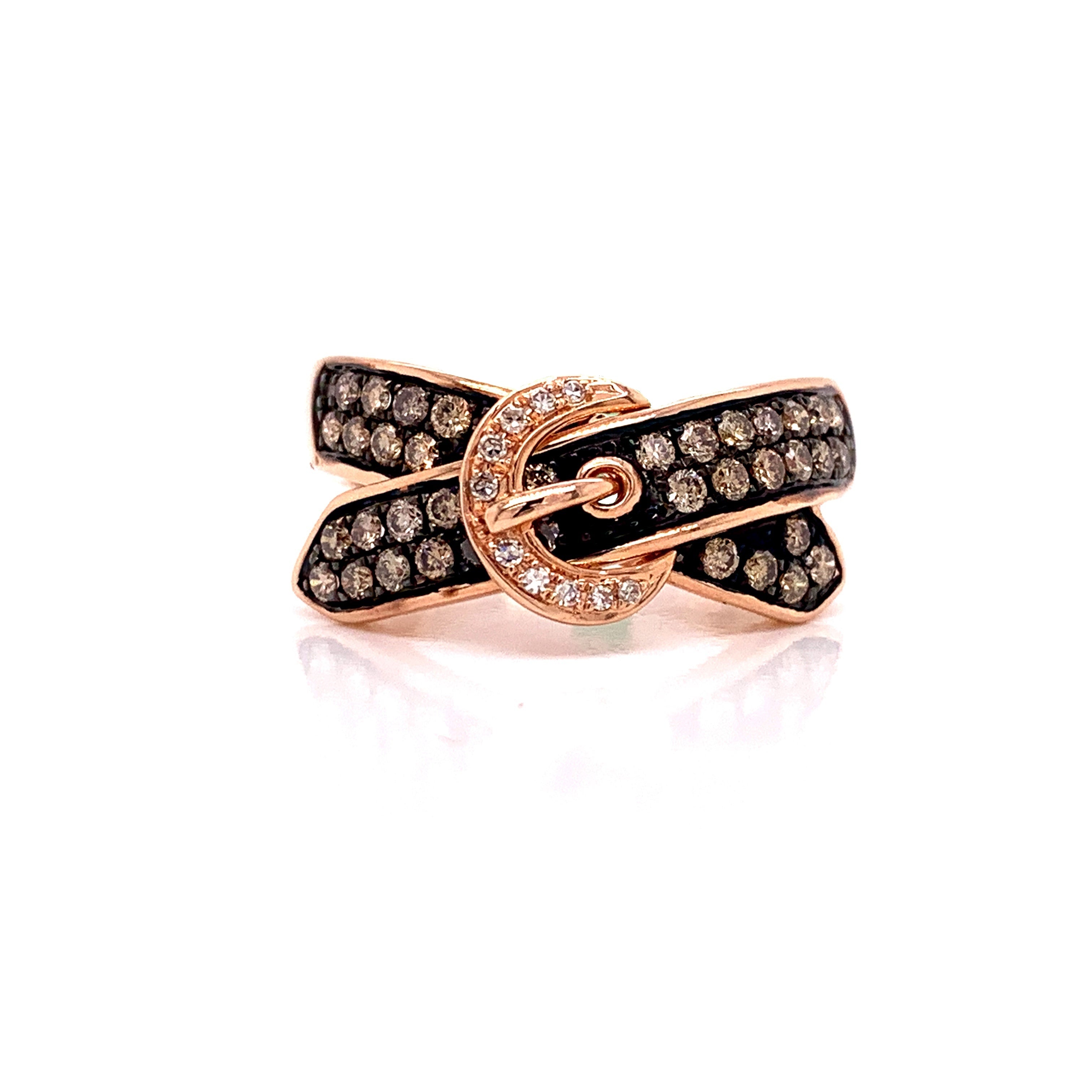 E.H. Collection Ring, Round Diamond .57 cttw H-I-Brown SI2-I1, 14K Rose Gold