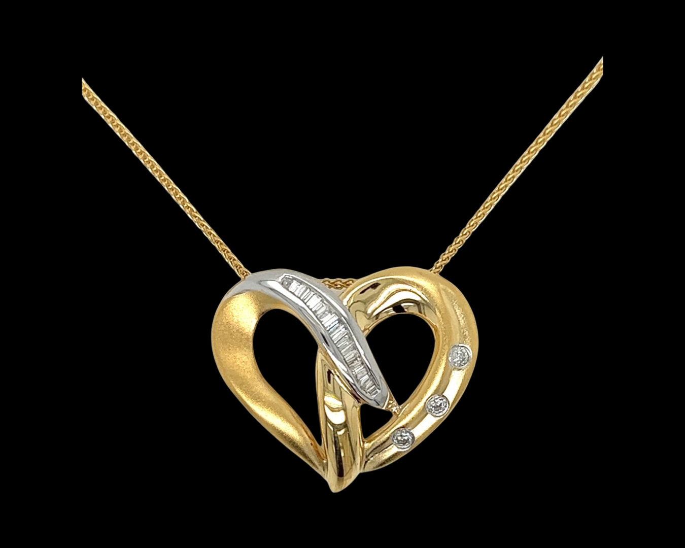 Estate Necklace, Mixed Cut Diamond 0.24ct  G-H VS1-SI1, 18K White/Yellow Gold 6.42g