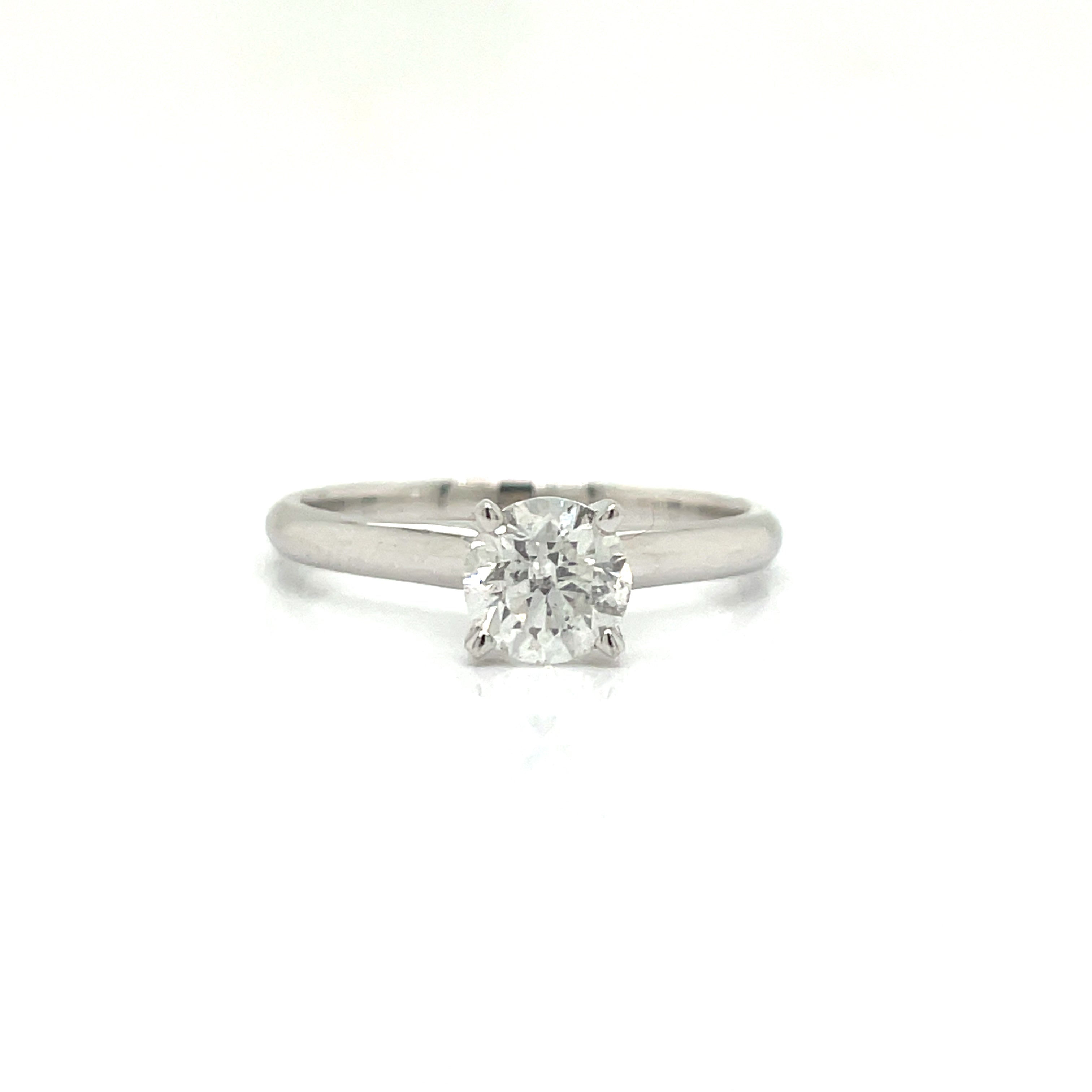 Solitaire Ring, 1 Round Diamond 0.80 ct G SI3 EGL ISREAL, 14K White Gold