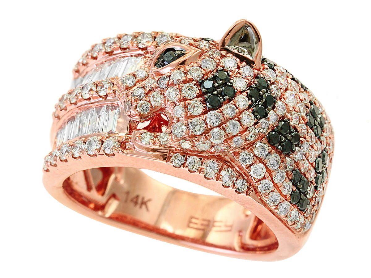 E.H. Collection Ring, Mixed Diamond 1.54 cttw White-Black, 14K Rose Gold 12348