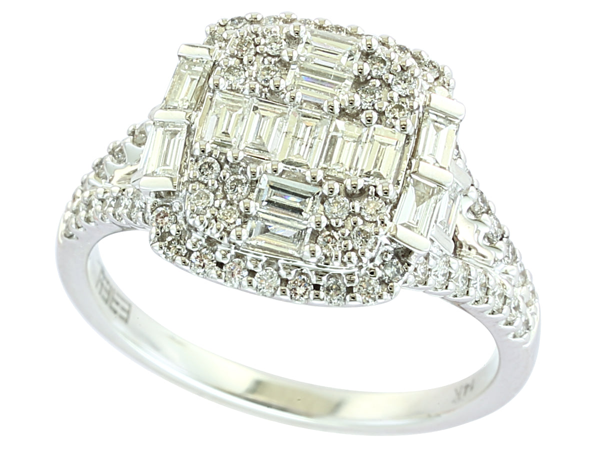 E.H. Collection Ring, Mixed Diamond 0.92 cttw, 14K White Gold 