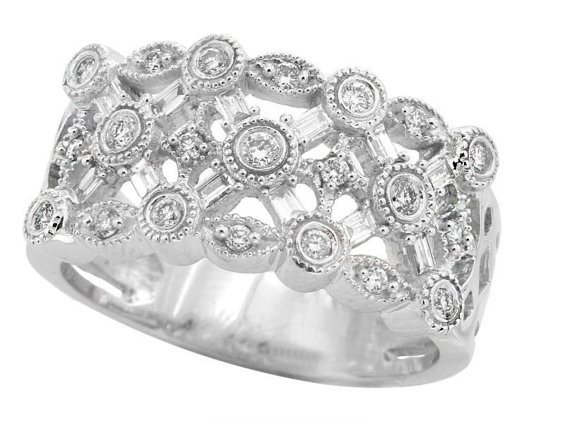 E.H. Collection Ring, Mixed Diamonds 0.50 cttw, 14K White Gold 