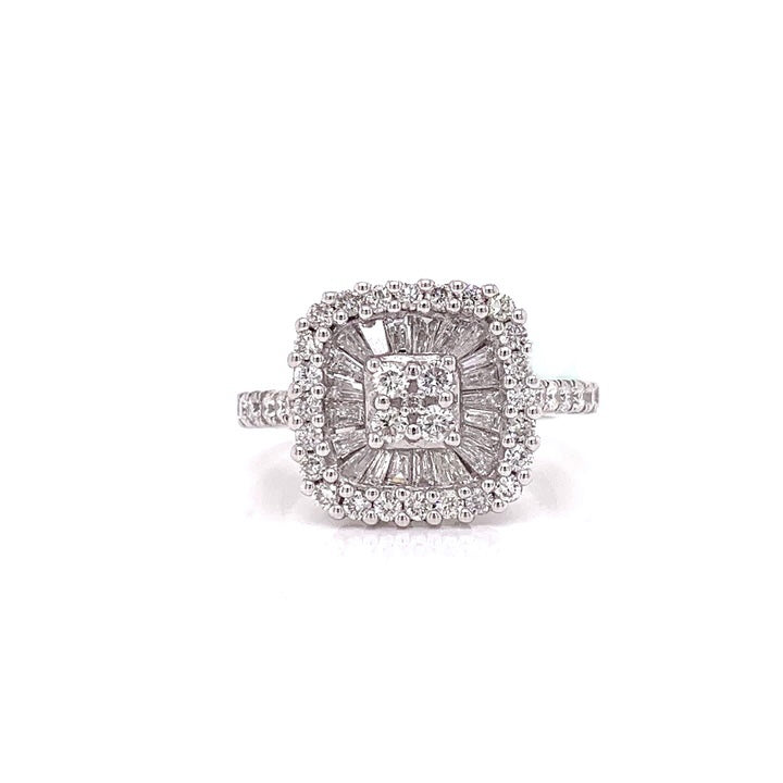 Odelia Ring, Mixed Cut Diamond 1.33 cttw, 14K White Gold 5.60g