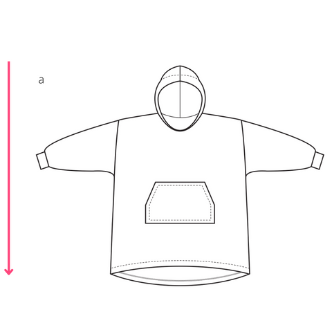 Blanket Hoodie Pattern - finished measurements sketch