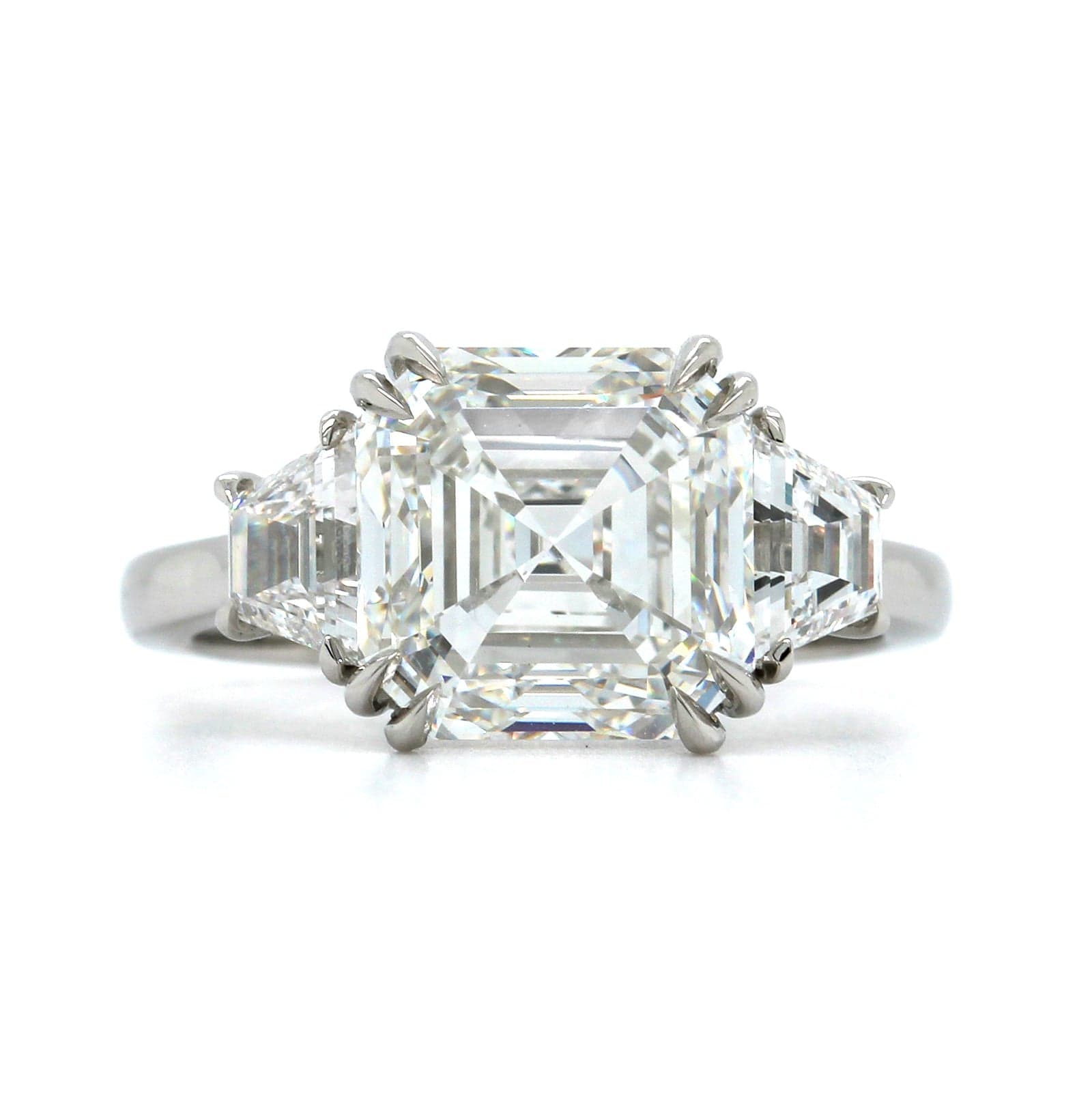 Platinum Asscher Cut Diamond 3 Stone Engagement Ring – Long's Jewelers