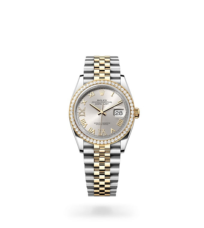 Datejust 36, Oyster, 36 mm, Oystersteel, yellow gold and diamonds Front Facing