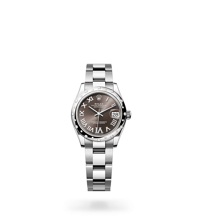 Datejust 31, Oyster, 31 mm, Oystersteel, white gold and diamonds Front Facing