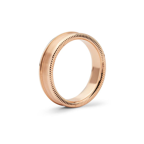 Rings Gold Center Grooved Edge Stainless Steel Ring Grj0007 7mm / 10 Wholesale Jewelry Website 10 Unisex