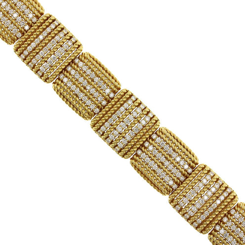 Roberto Coin Designer Gold 18K Yellow Gold Oro Classic Elongated Heavy Link Bracelet