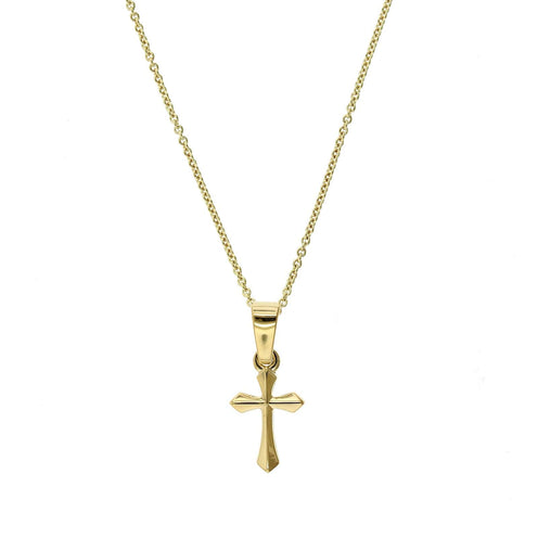 Macy's Children's 14k Gold Pendant Diamond Accent Cross Necklace | eBay