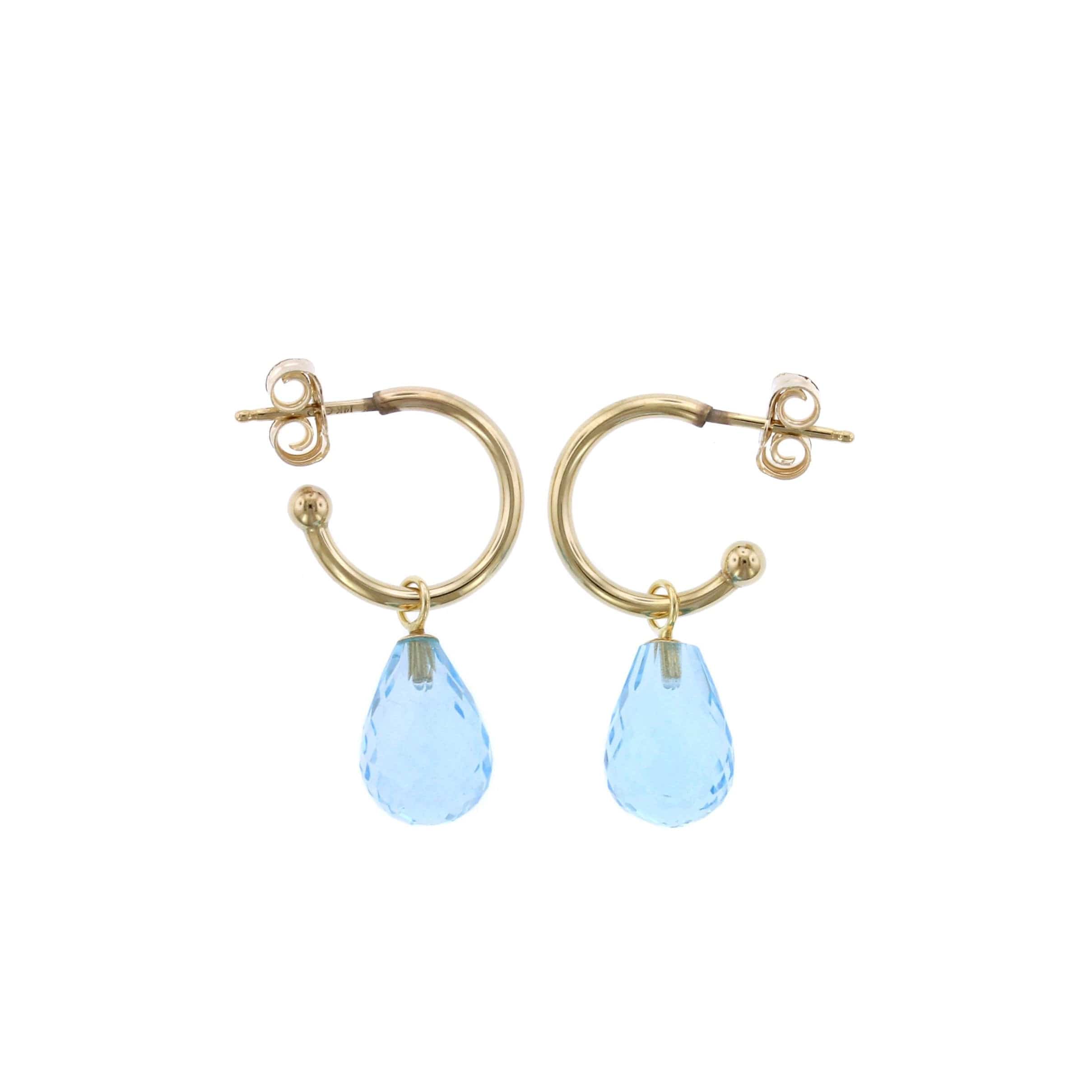 14K Yellow Gold Blue Topaz Drop Earrings – Long's Jewelers