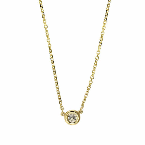 Bezel-Set Diamond Drop Necklace / 9K and 18K Solid Gold – NYRELLE