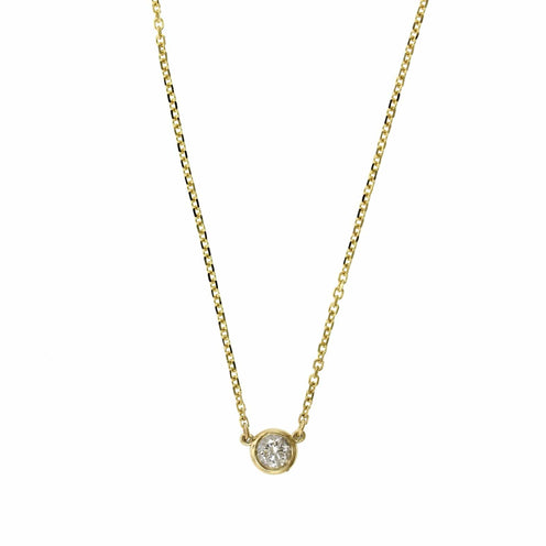 Pandora Era Lab-grown Diamond Bezel Pendant Necklace 0.15 carat tw 14k Gold  | Gold | Pandora US