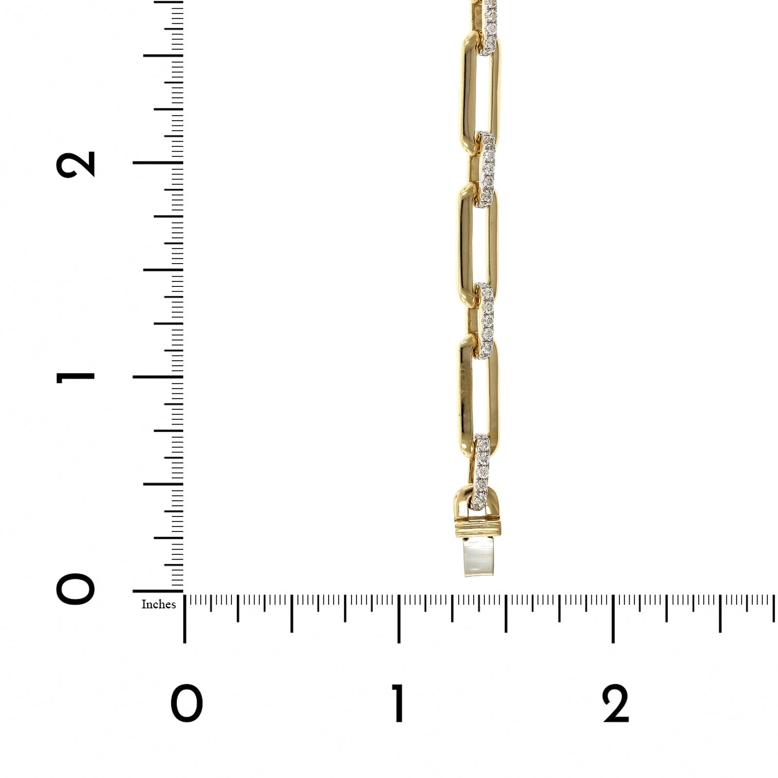 14K Yellow Gold Large Link Diamond Bracelet